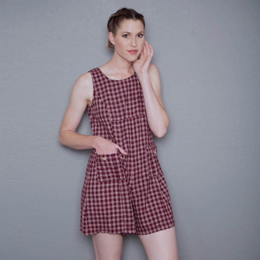 Vintage Plaid Romper